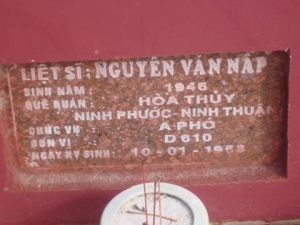 Nhắn tìm thân nhân liệt sỹ  Nguyễn Văn Nấp