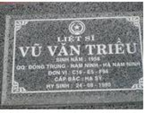 Tìm thân nhân liệt sĩ Vũ Văn Triều