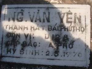 Nhắn tìm thân nhân liệt sỹ  Nguyễn Văn Yên