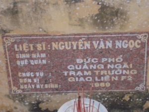 Nhắn tìm thân nhân liệt sỹ  Nguyễn Văn Ngọc