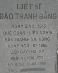 Tìm thân nhân liệt sĩ Đào Thanh Bằng