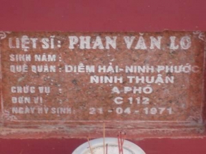 Nhắn tìm thân nhân liệt sỹ  Phan Văn Lơ