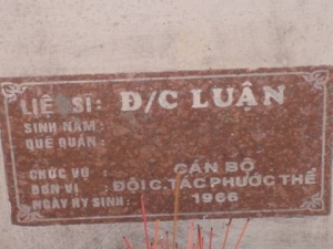 Nhắn tìm thân nhân liệt sĩ Luận