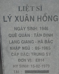 Tìm thân nhân liệt sĩ Lý Xuân Hồng