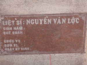 Nhắn tìm thân nhân liệt sĩ Nguyễn Văn Lộc