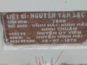 Nhắn tìm thân nhân liệt sỹ  Nguyễn Văn Lạc