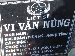 Nhắn tìm thân nhân liệt sỹ Vi Văn Nùng