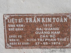 Nhắn tìm thân nhân liệt sỹ Trần Kim Toàn