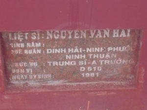Nhắn tìm thân nhân liệt sỹ  Nguyễn Văn Hai