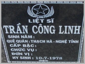 Nhắn tìm thân nhân liệt sỹ  Trần Công Linh