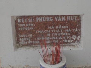 Nhắn tìm thân nhân liệt sỹ  Phùng Văn Huy