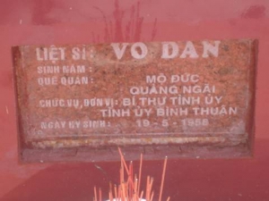 Nhắn tìm thân nhân liệt sỹ Võ Dan