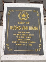 Nhắn tìm thân nhân liệt sỹ Trương Vĩnh Thành