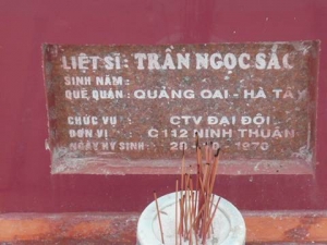Nhắn tìm thân nhân liệt sỹ  Trần Ngọc Sắc