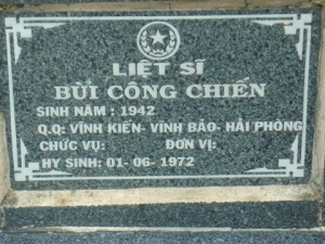 Tìm thân nhân liệt sĩ  Bùi Công Chiến