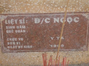 Nhắn tìm thân nhân liệt sĩ Ngọc