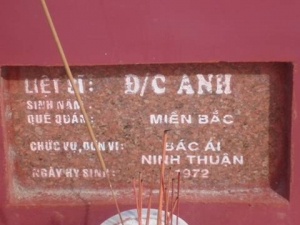 Nhắn tìm thân nhân liệt sỹ Anh