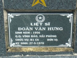 Tìm thân nhân liệt sĩ  Đoàn Văn Hưng