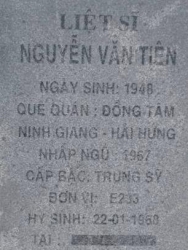 Tìm thân nhân liệt sĩ Nguyễn Văn Tiên