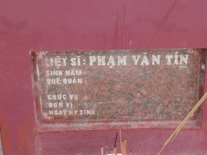 Nhắn tìm thân nhân liệt sĩ Phạm Văn Tín