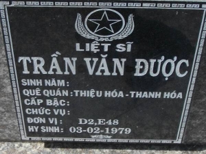Nhắn tìm thân nhân liệt sỹ  Trần Văn Được