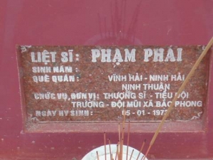 Nhắn tìm thân nhân liệt sỹ Phạm Phái