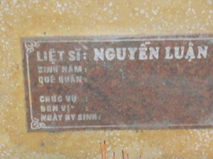 Nhắn tìm thân nhân liệt sĩ Nguyễn Luận