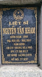 Tìm thân nhân Liệt sỹ Nguyễn Văn Kham quê Hải Hậu - Nam Định
