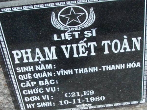 Nhắn tìm thân nhân liệt sỹ Phạm Viết Toàn
