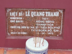 Nhắn tìm thân nhân liệt sỹ  Lê Quang Thanh