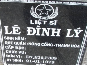 Nhắn tìm thân nhân liệt sỹ  Lê Đình Lý