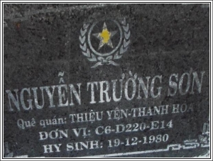 Nhắn tìm thân nhân liệt sỹ  Nguyễn Trường Sơn