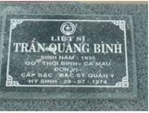 Tìm thân nhân liệt sĩ Trần Quang Bình