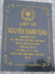 Nhắn Tìm Thân Nhân Liệt Sỹ  Nguyễn Thanh Tùng