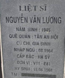 Tìm thân nhân liệt sĩ Nguyễn Văn Lương