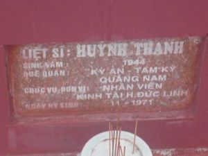 Nhắn tìm thân nhân liệt sỹ  Huỳnh Thanh