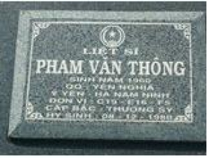 Tìm thân nhân liệt sĩ Phạm Văn Thông