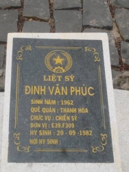 Nhắn tìm thân nhân liệt sỹ  Đinh Văn Phúc