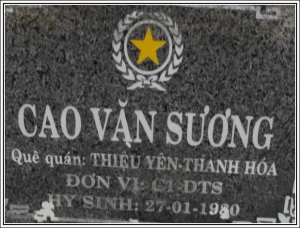 Nhắn tìm thân nhân liệt sỹ  Cao Văn Sương