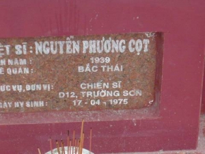 Nhắn tìm thân nhân liệt sỹ  Nguyễn Phương Cọt