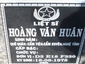Nhắn tìm thân nhân liệt sỹ  Hoàng Văn Huân
