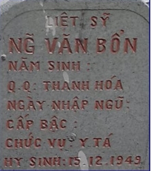 Tìm thân nhân liệt sĩ Nguyễn Văn Bổn