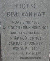 Tìm thân nhân liệt sĩ Đinh Văn Hát
