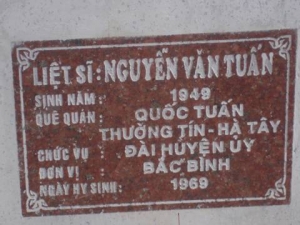 Nhắn tìm thân nhân liệt sỹ  Nguyễn Văn Tuấn