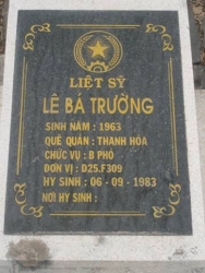 Nhắn tìm thân nhân liệt sỹ  Lê Bá Trường