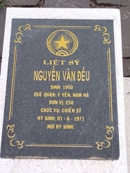 Nhắn tìm thân nhân liệt sỹ  Nguyễn Văn  Đều 