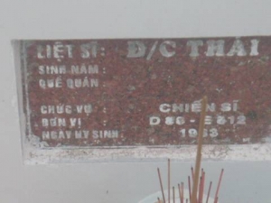 Nhắn tìm thân nhân liệt sĩ Thái