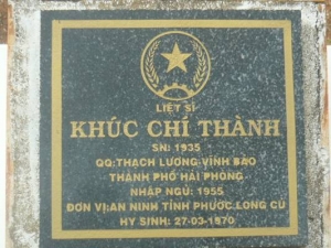 Tìm thân nhân liệt sĩ  Khúc Chí Thành