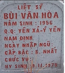 Tìm thân nhân liệt sĩ Bùi Văn Hòa