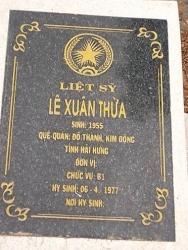 Nhắn tìm thân nhân liệt sỹ Lê Xuân Thừa